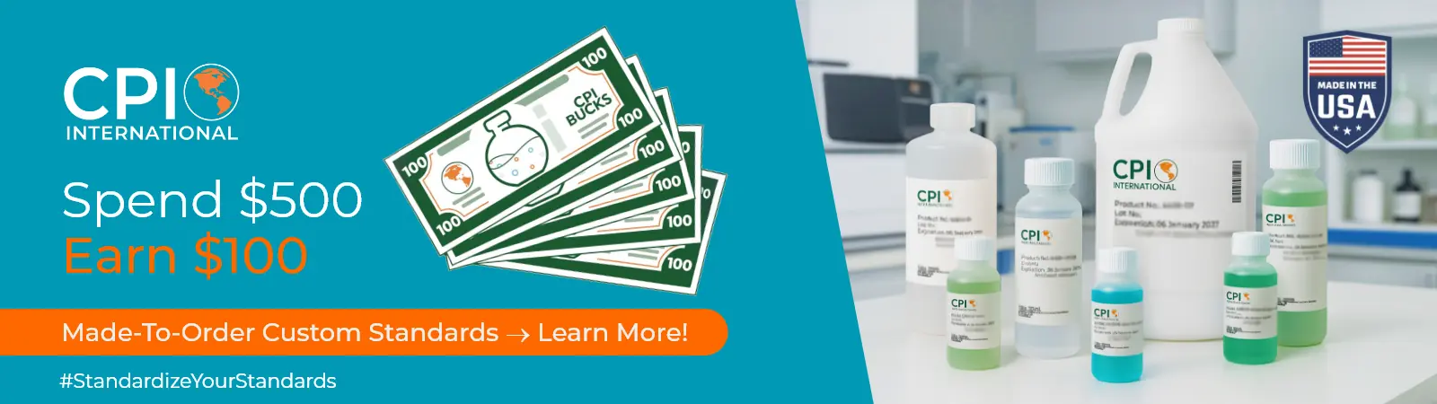 Spend $50 & Earn $100 on Custom Standards