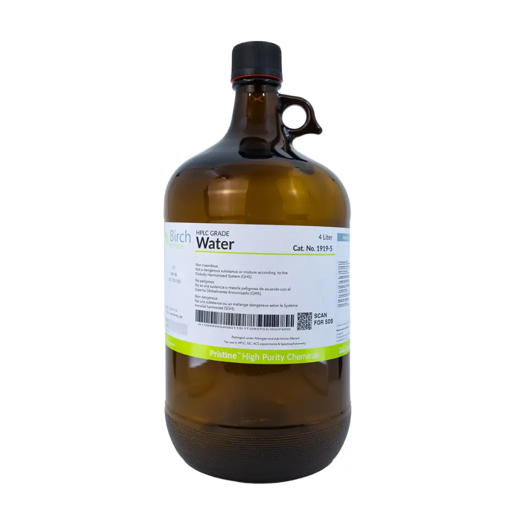 Water, HPLC Grade, 4 x 4L (Brand: Birch)