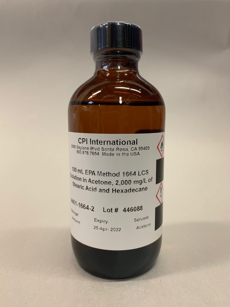 Oil & Grease Standard, 2mg/mL, 100mL