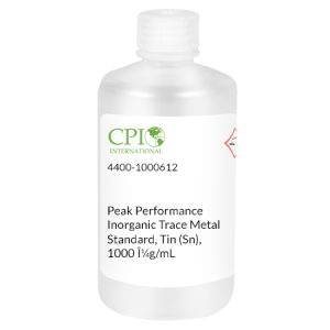Peak Performance Inorganic Trace Metal Standard, Tin (Sn), 1000 μg/mL