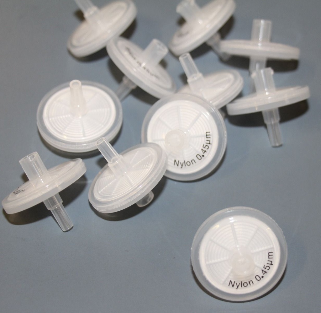 Syringe Filter, 25mm, Nylon 0.45µm, non-sterile, 100/pk