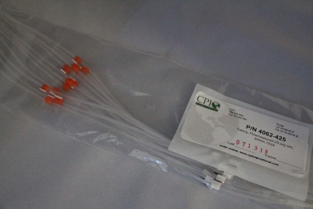 2-Stop Standard PVC Pump Tubing, org-wht, 0.64 mm, 12 Pack 