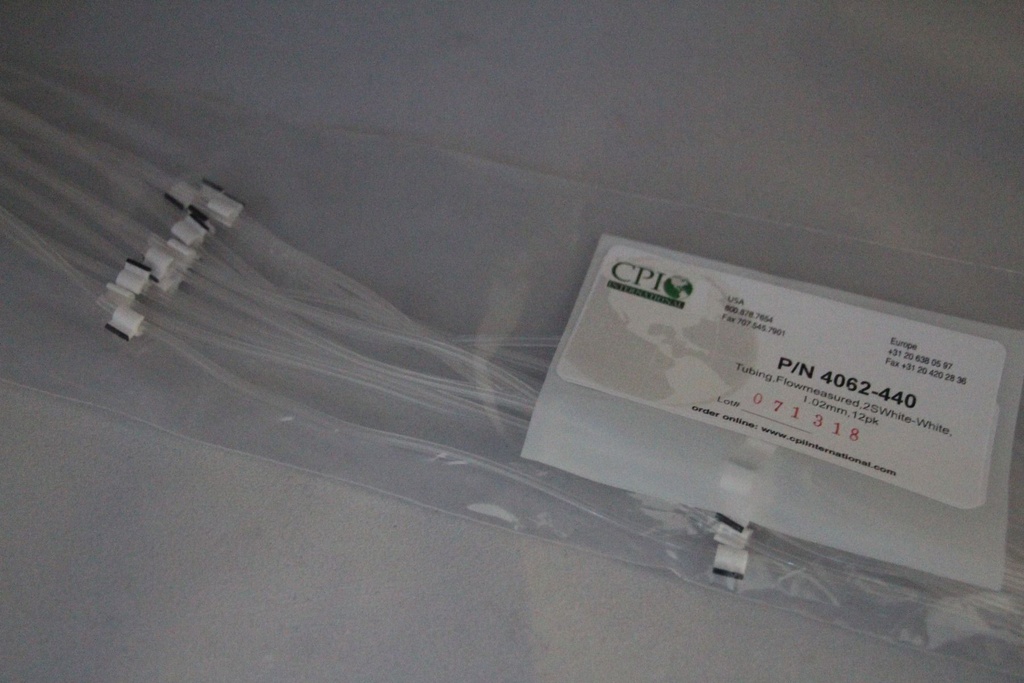 2-Stop Standard PVC Pump Tubing, wht-wht, 1.02 mm, 12 Pack 