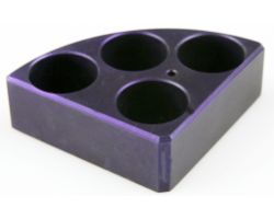 Purple quarter reaction block, 4 holes 20 ml reaction vessel 28mm dia x 24mm depth