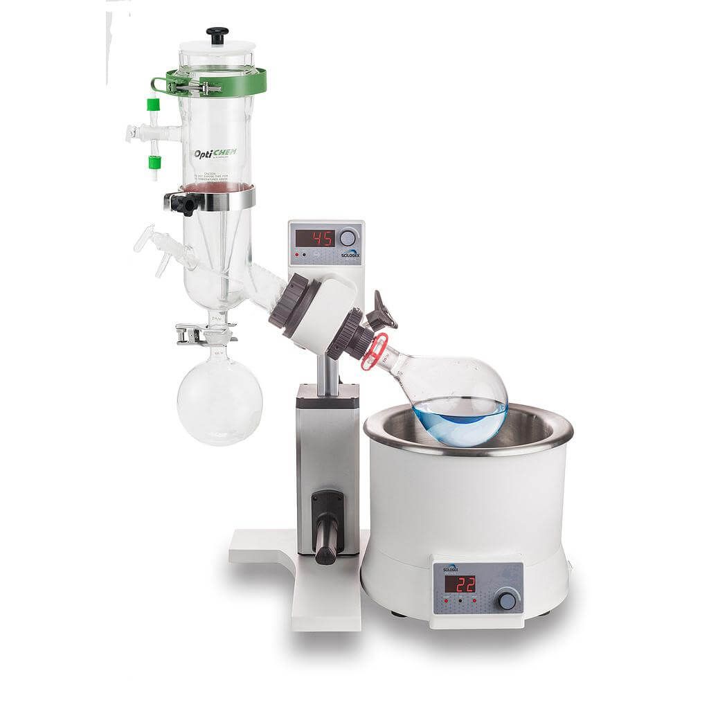 SCI100-S Rotary Evaporator including dry-ice condenser, 5L bath, 1000ml evaporating flask NS 24/40 and 1000ml receiving flask KS 35/20, 110V, 50/60Hz, US Plug