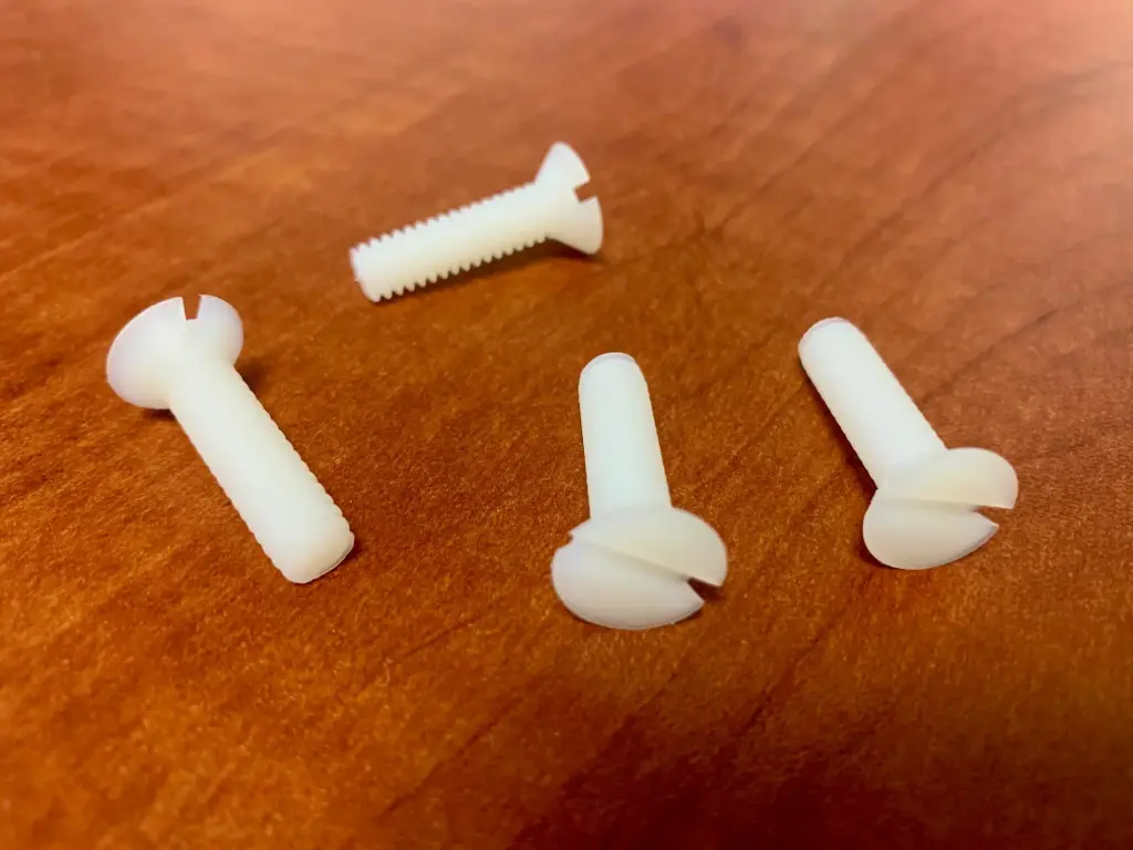 Screw, 1/4.20 x 1", FH, Nylon, each