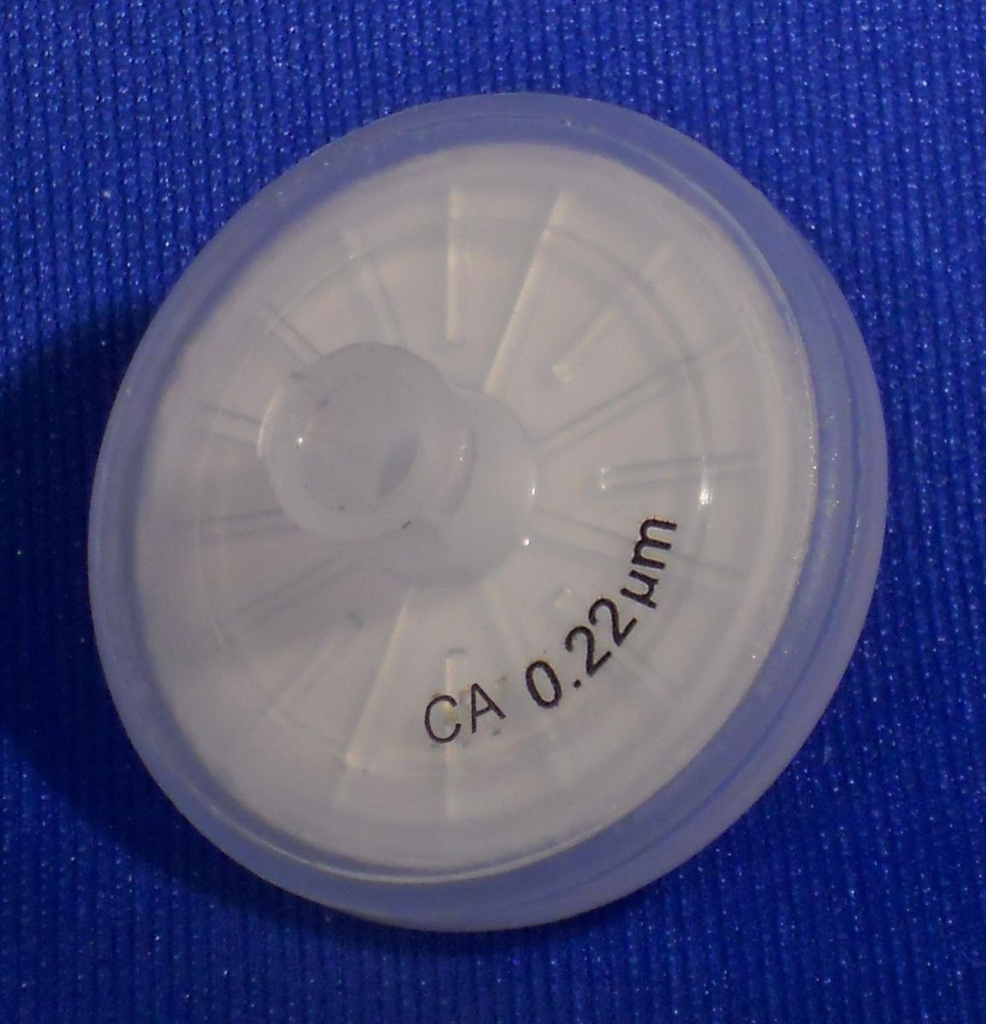 Syringe Filter, 25mm, Hydrophobic PTFE 0.22µm, sterile (individually packaged), 100/pk