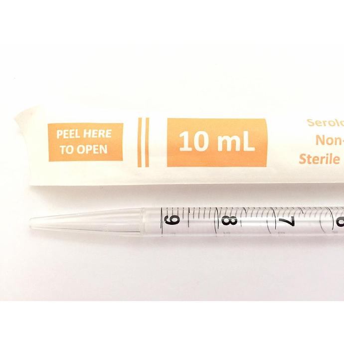 Serological Pipettes, 10ml Individually wrapped, Sterile 50/bag. 200/case