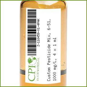 Custom Pesticide Mix, 6-51, 1000 mg/L, 4 x 1 ml