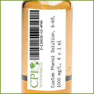 Custom Phenol Solution, 6-69, 1000 mg/L, 4 x 1 ml