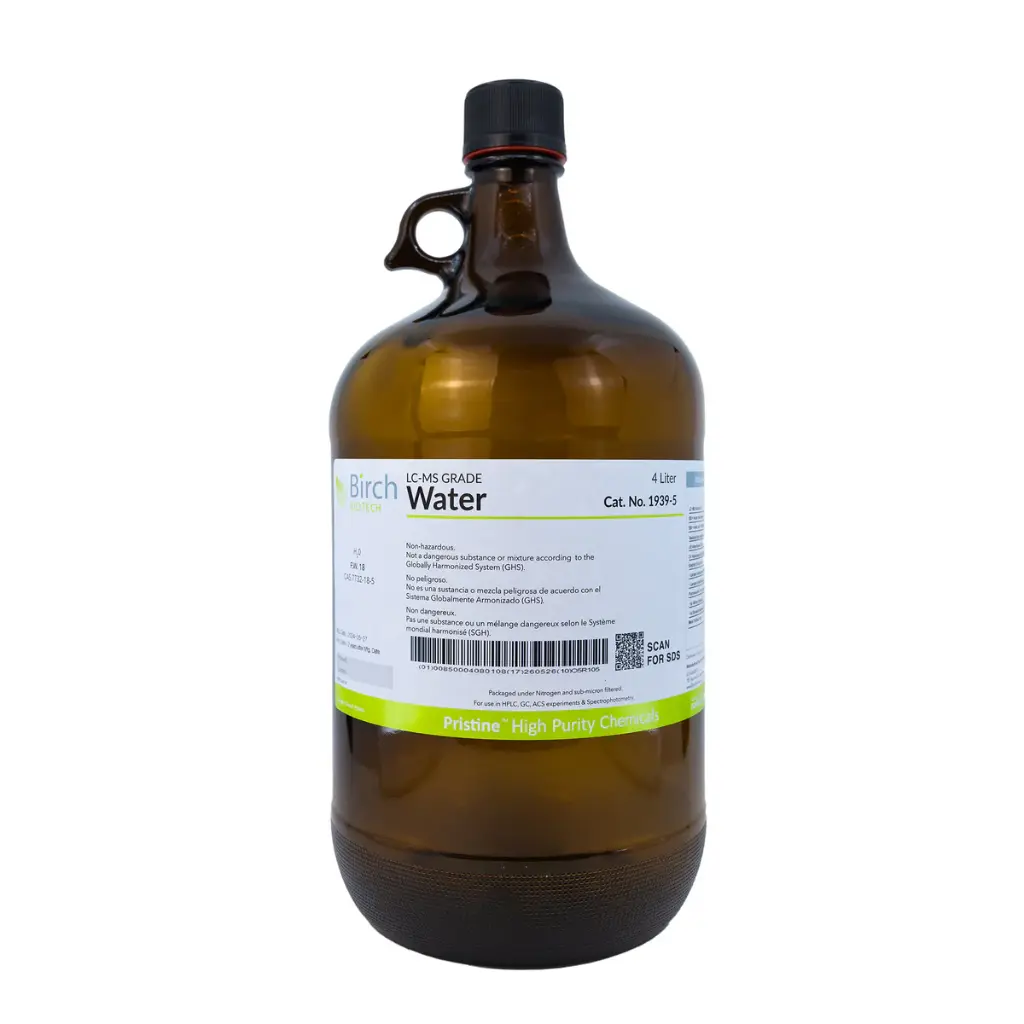 Water, LC-MS Grade, 4 x 4L (Brand: Birch)