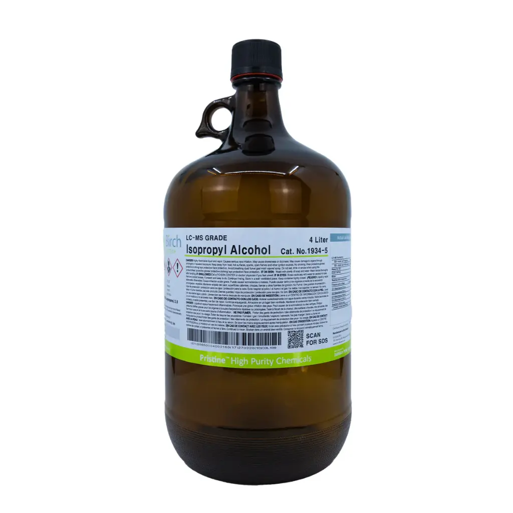 Isopropyl Alcohol, LC-MS Grade, >99.9%, 4 x 4L (Brand: Birch)