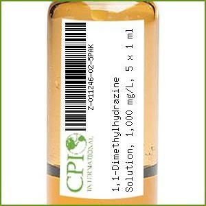 1,1-Dimethylhydrazine Solution, 1,000 mg/L, 5 x 1 mL