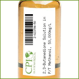 2,3-Butanedione Solution in P/T Methanol, 50,000mg/L, .25mL