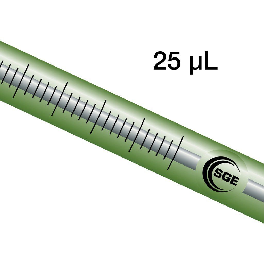 25 µL Fixed Needle CTC Syringe with GT Plunger & 5.1 cm 0.72 mm OD LC Needle (8 mm OD barrel)