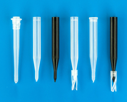 250µL Black Polypropylene Big Mouth Conical Limited Volume Insert, 6x31mm, Precision-Formed Interior, No Spring, 1000/pk