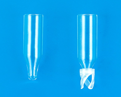 250µL Glass Big Mouth Conical Limited Volume Insert, 6x29mm, Pulled Point Interior, w/Bottom Spring, 1000/pk