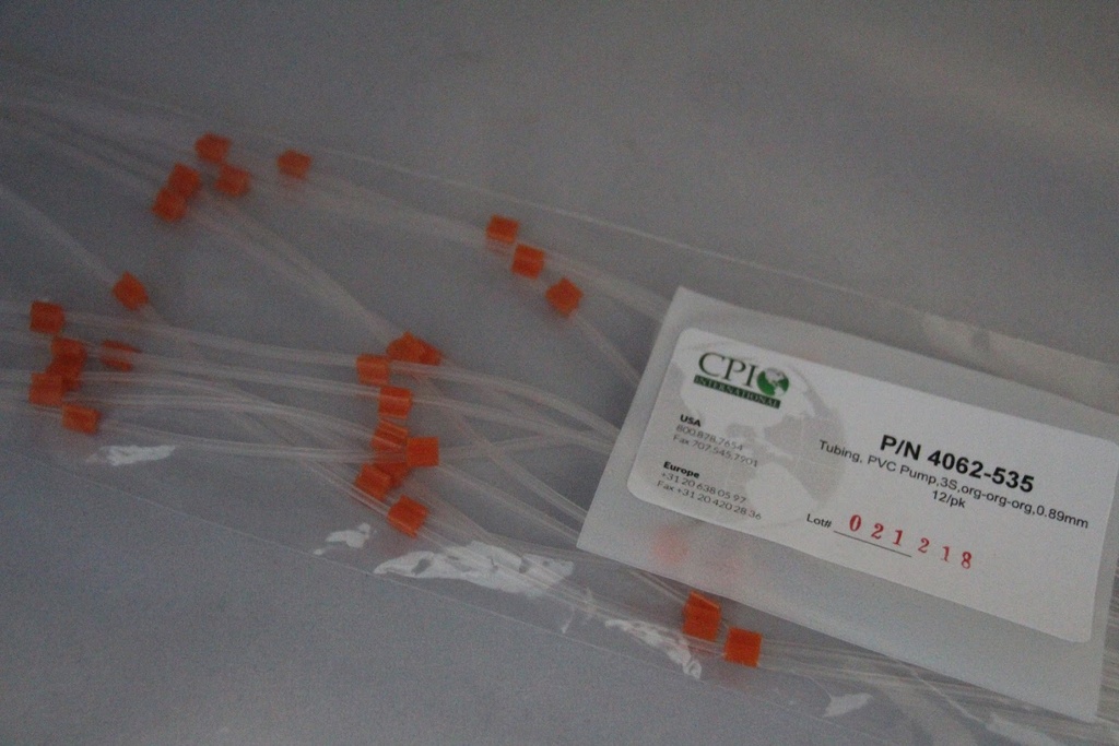 Tubing, PVC Pump, 3S, org-org-org, 0.89mm, 12pk