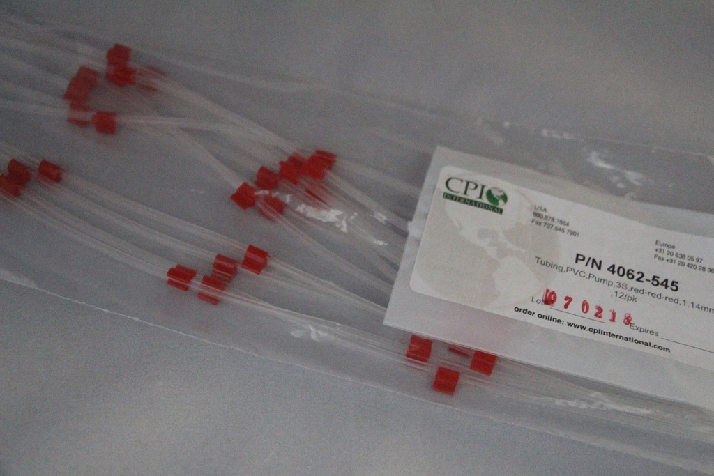 3-Stop Standard PVC Pump Tubing, red-red-red, 1.14 mm, 12 Pack 