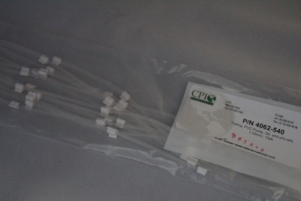 3-Stop Standard PVC Pump Tubing, wht-wht-wht, 1.02 mm, 12 Pack 