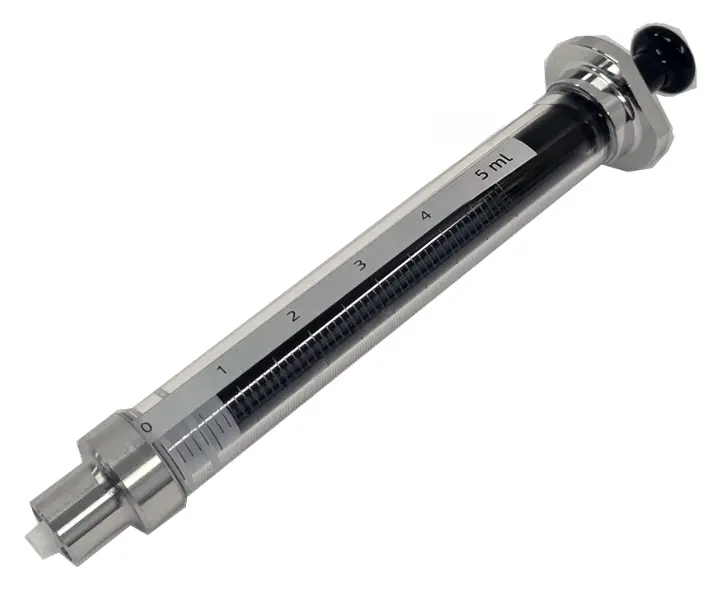 5 mL fixed Luer Lock syringe, GT plunger