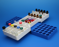 50 Position Snap Rack™, White for 12mm Vials
