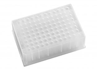 96-Deep Well Plate, 1mL/well, round well, rimless, 50/cs
