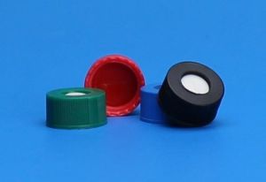 9mm R.A.M.™ Ribbed Cap, Yellow, Bonded PTFE/Silicone with Slit Lined, 1000/pk