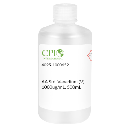 AA Standard, Vanadium (V), 1,000ug/mL, 500mL