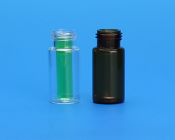 Amber Step R.A.M.™ 9mm Threaded Vial, 12x32mm, w/350µL Flanged Flat Bottom Insert