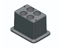 Block, used for 50mL tubes, 4 holes