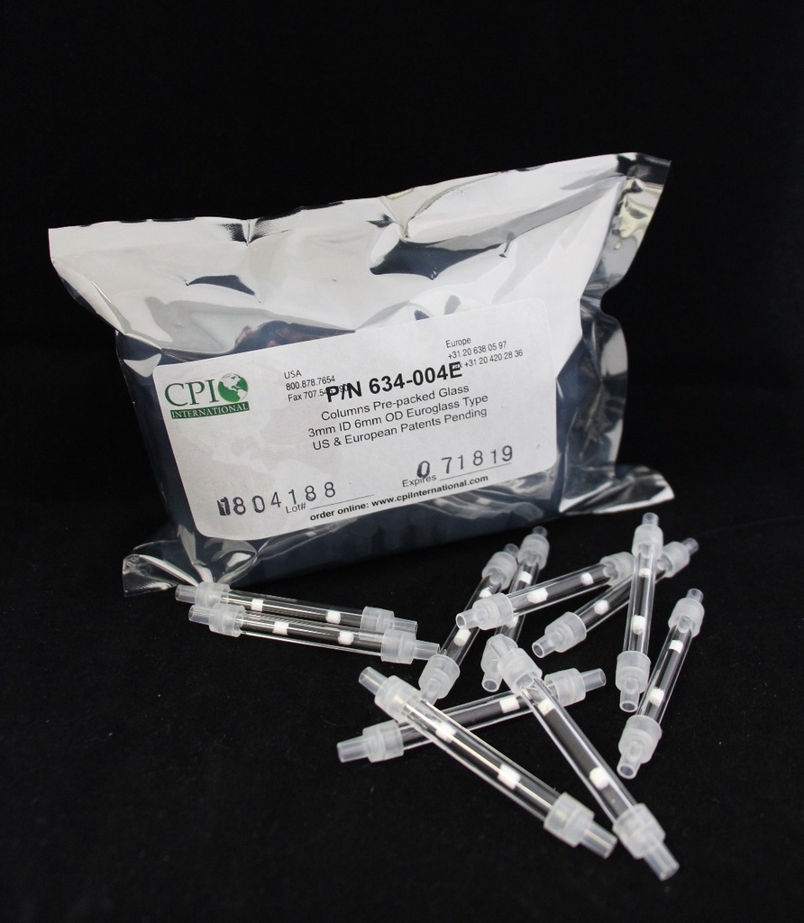 Column Pre-packed Glass, 3mm ID, Euroglas Type, 100/pk