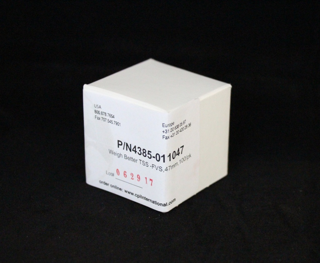 CPI's Weigh Better™ TSS/FVS Disks, Unprepared, 47mm, 100 Pack