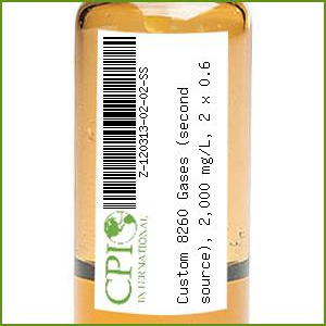 Custom 8260 Gases (second source), 2,000 mg/L, 2 x 0.6 mL