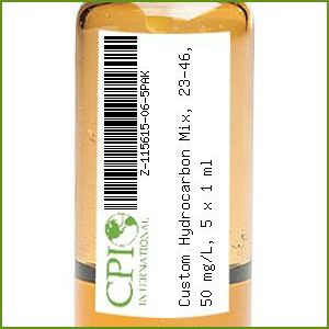 Custom Hydrocarbon Mix, 23-46, 50 mg/L, 5 x 1 mL