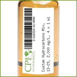 Custom Hydrocarbons Mix, 13-29, 2,000 mg/L, 4 x 1 mL