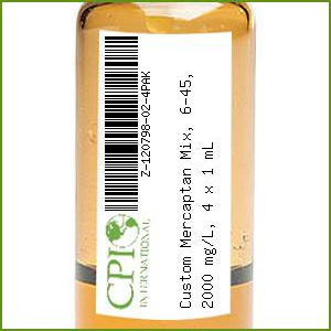 Custom Mercaptan Mix, 6-45, 2000 mg/L, 4 x 1 mL