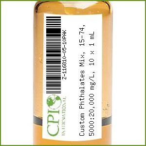 Custom Phthalates Mix, 15-74, 5000:20,000 mg/L, 10 x 1 mL