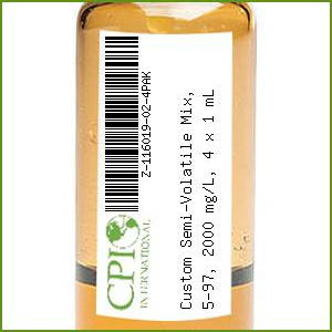 Custom Semi-Volatile Mix, 5-97, 2000 mg/L, 4 x 1 mL