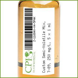 Custom Semi-Volatile Mix, 7-89, 250 mg/L, 5 x 1 mL
