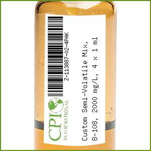 Custom Semi-Volatile Mix, 8-108, 2000 mg/L, 4 x 1 ml