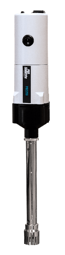 Deluxe THC Homogenizing Package; Includes PRO250 homogenizer 120V (p/n 01-01250), toolkit,  30mm x 200mm open-slotted generator probe (p/n 02-30200),  Includes carrying case