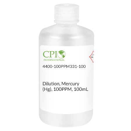 Mercury (Hg), 100 µg/mL, HNO3, 100 mL