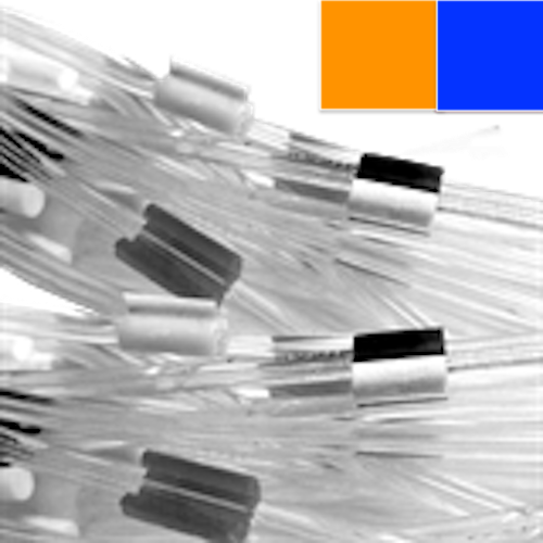 Flared 2-Stop Standard PVC Pump Tubing, org-blu, 0.25 mm, 12 Pack 