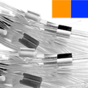 Tubing, Flared, FM, 2S, org-blu, 0.25mm, 12/Pk