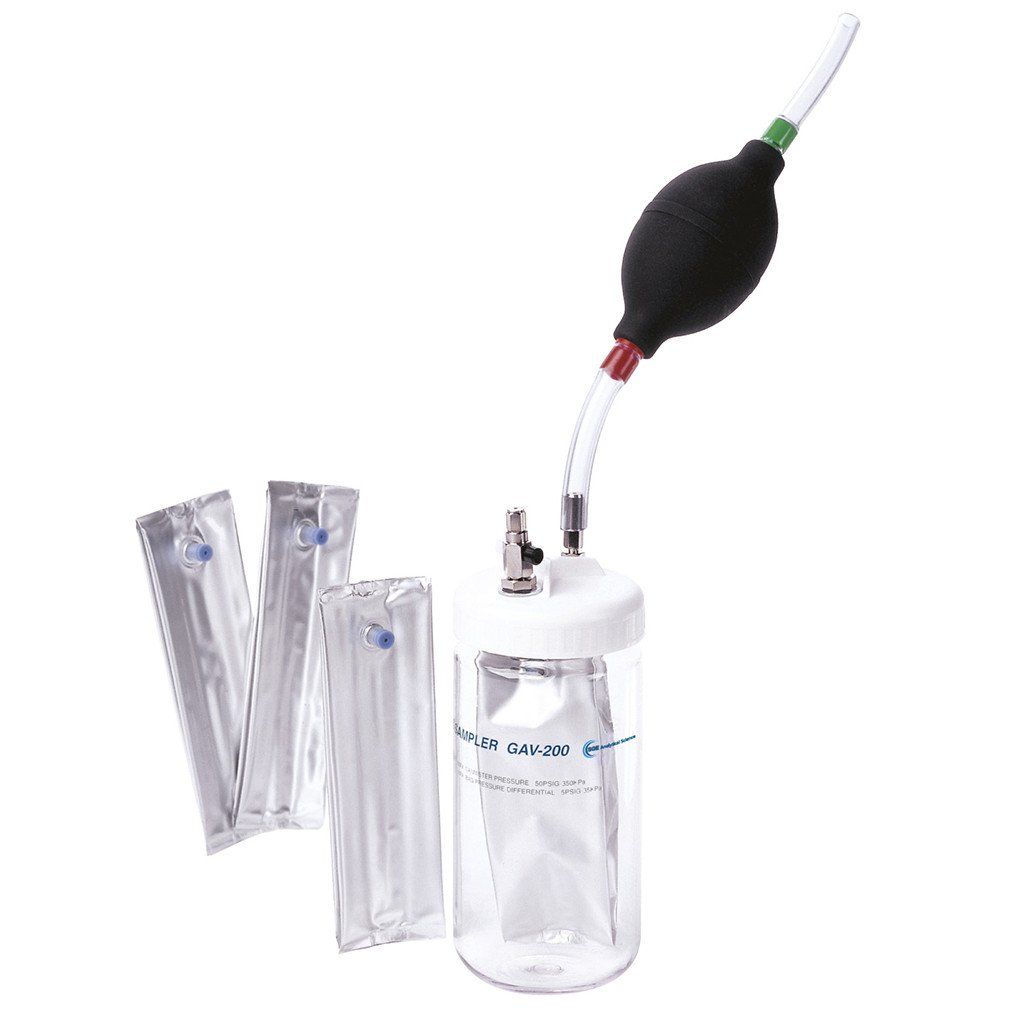 Gas and vapor (GAV) sampling kit (contains canister, bulb, 10 sample bags, marker pen and instructions)