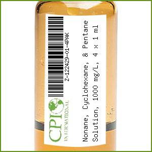 Nonane, Cyclohexane, & Pentane Solution, 1000 mg/L, 4 x 1 ml