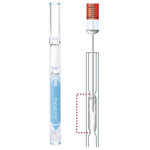 [09209525] PerkinElmer Inlet Liners 4 mm ID Tapered FocusLiner, Length 92 mm PK25