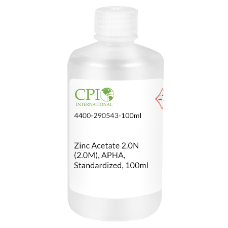 [4400-290543-100] Zinc Acetate 2.0N (2.0M), APHA, Standardized