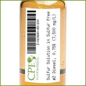 [Z-010640-49-100] Sulfur Solution in Sulfur Free #2 Diesel, 0.75% (7,500 mg/L), 4 x 25 mL